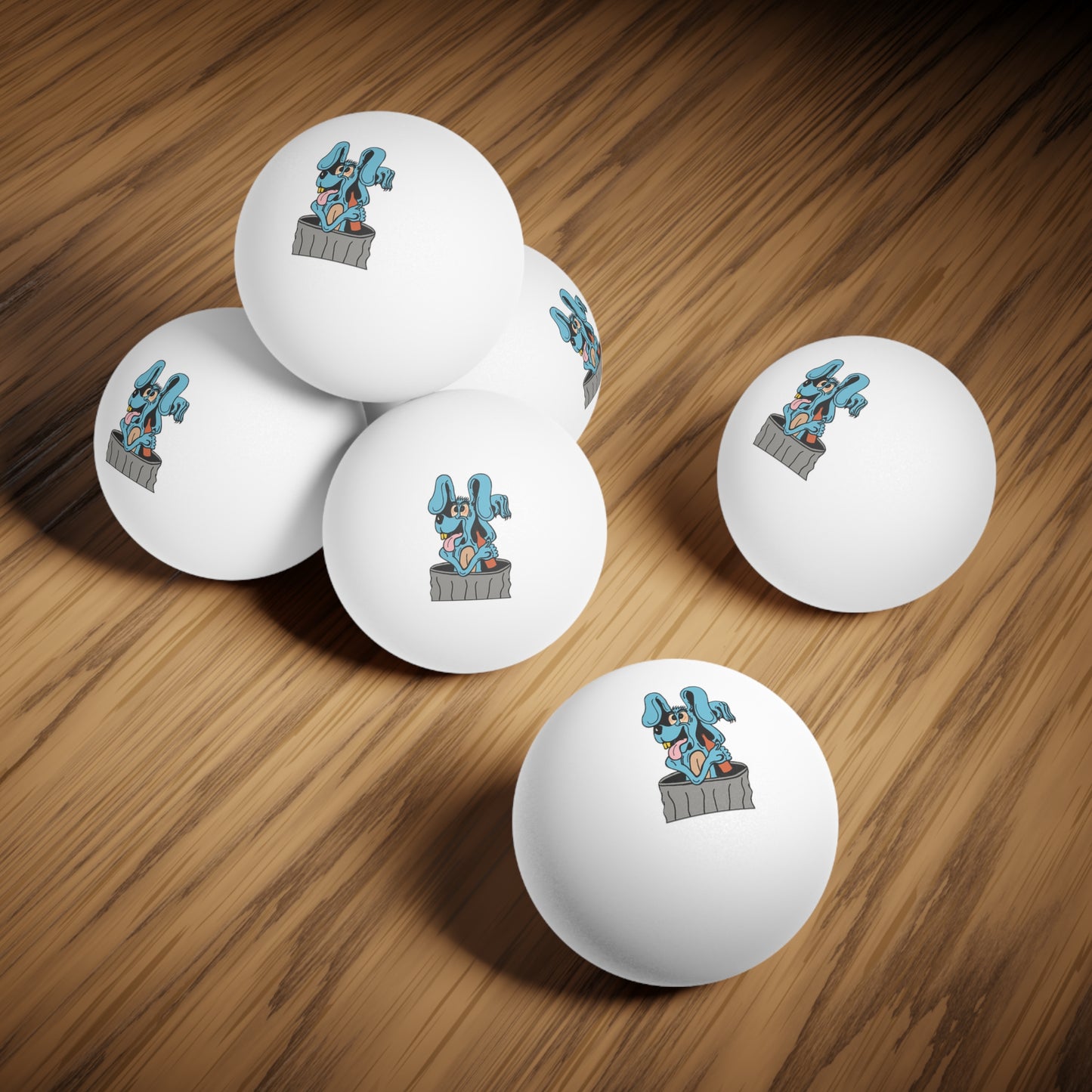 Blue Dog Ping Pong Balls, 6 pcs