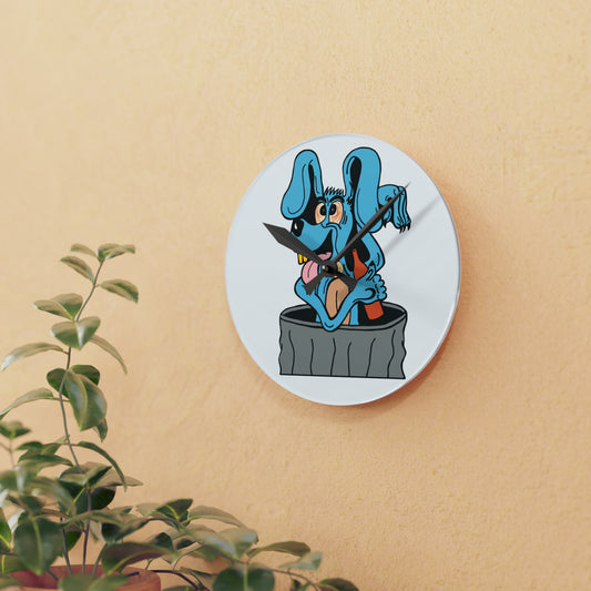 Blue Dog Acrylic Wall Clock