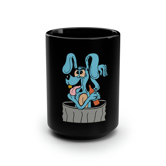 Blue Dog Black Mug, 15oz