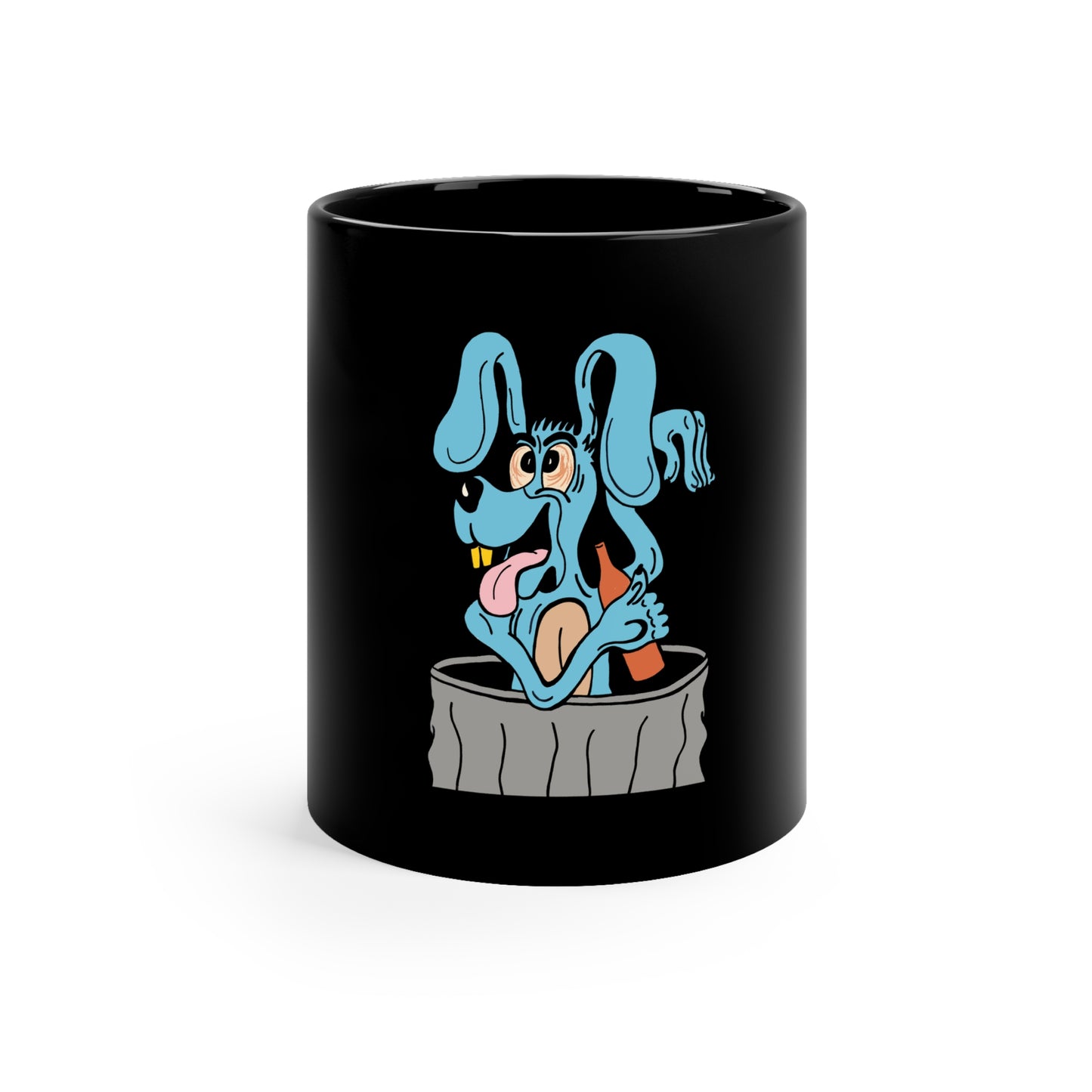 Blue Dog 11oz Black Mug