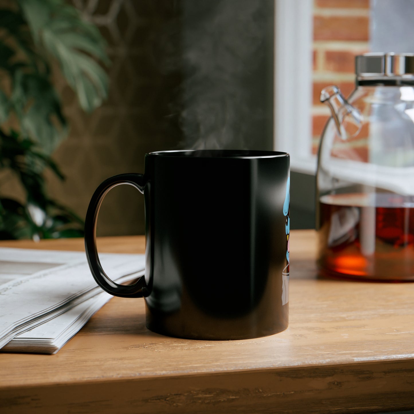 Blue Dog 11oz Black Mug