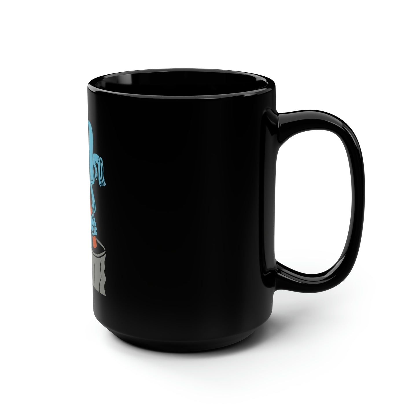 Blue Dog Black Mug, 15oz