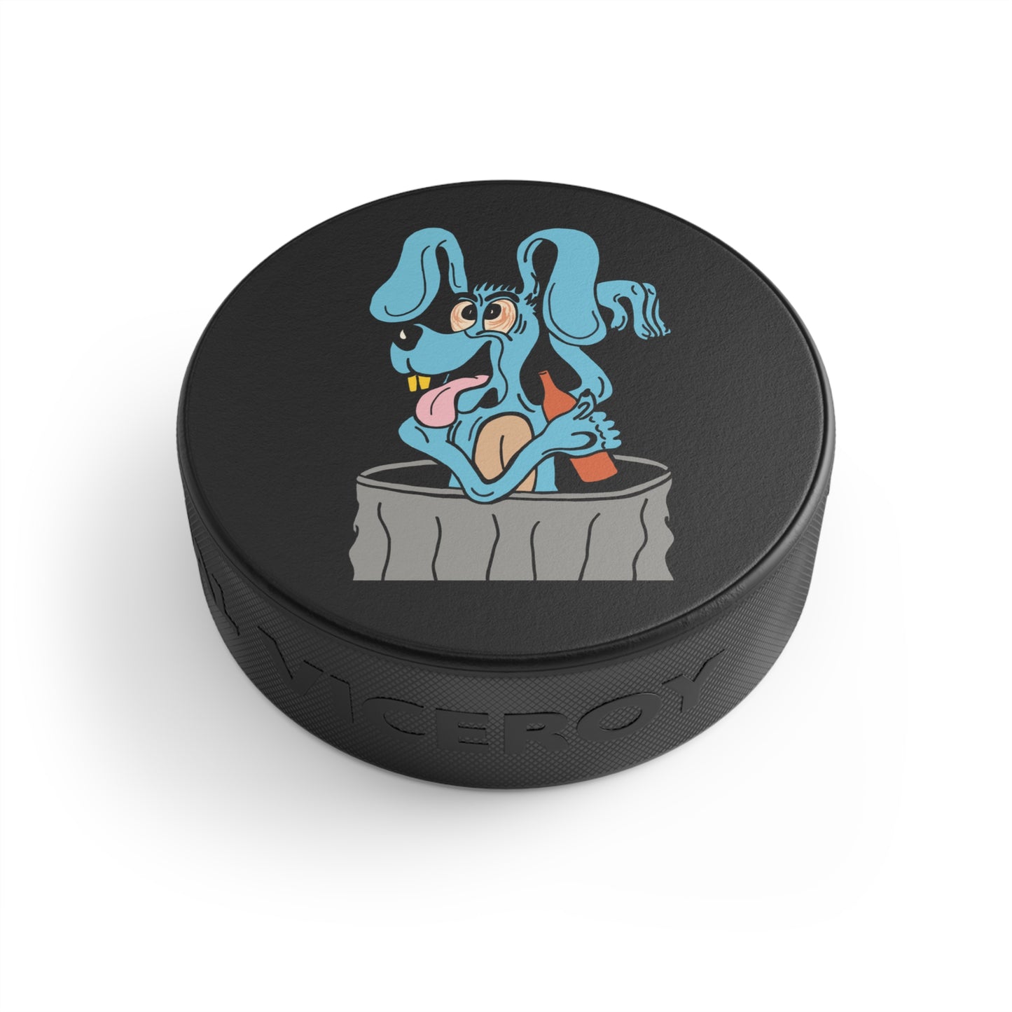 Blue Dog Hockey Puck