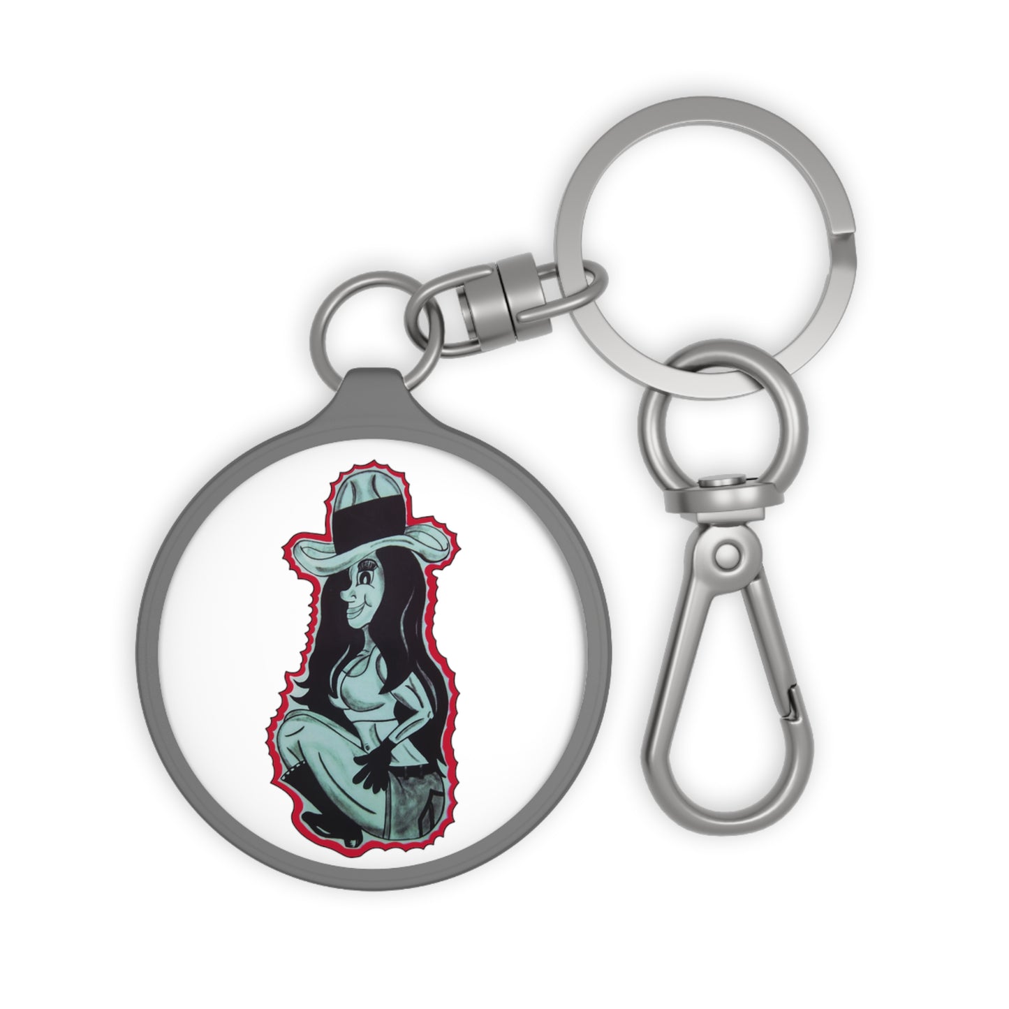 Cowgirl Keyring Tag