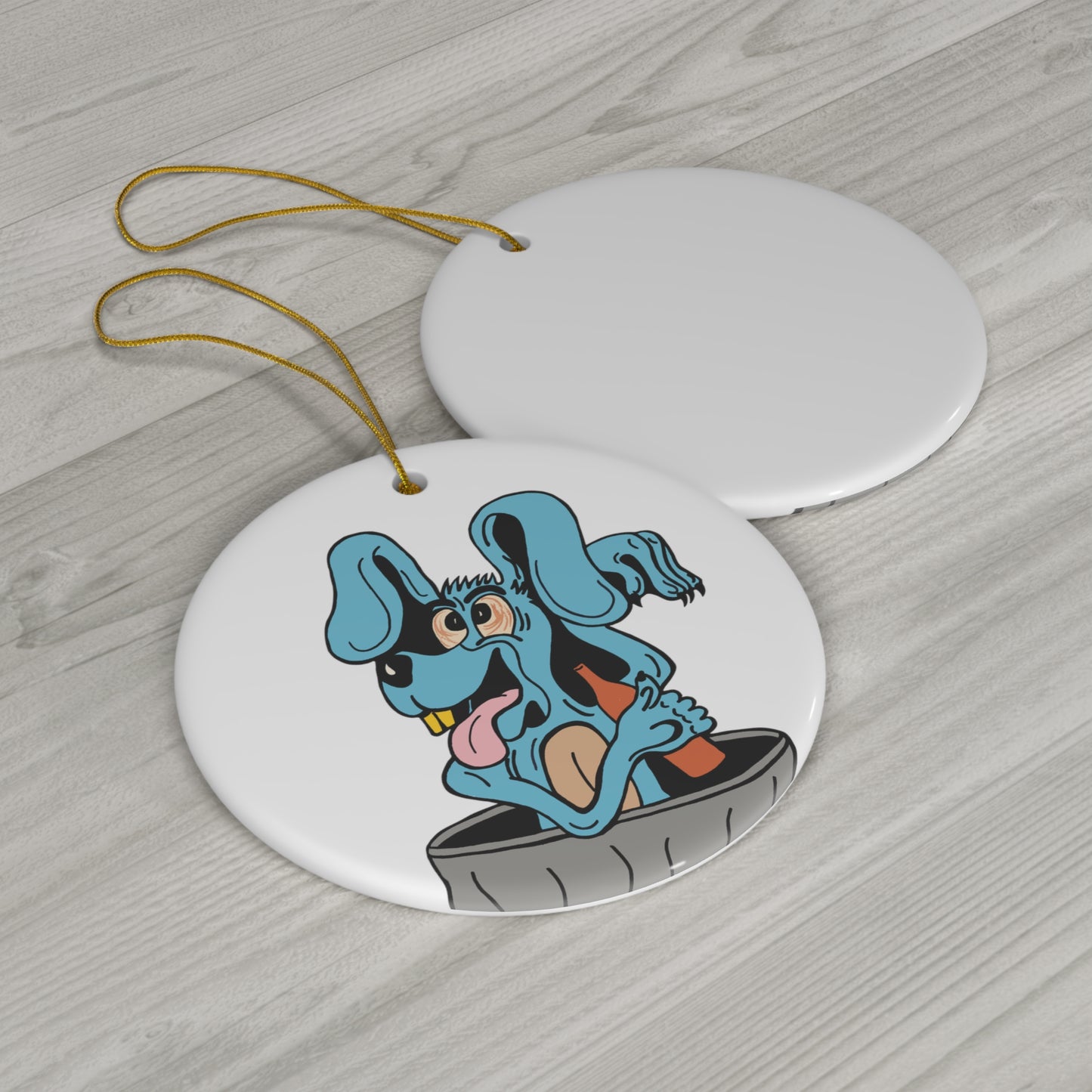 Blue Dog Ceramic Ornament, 4 Shapes