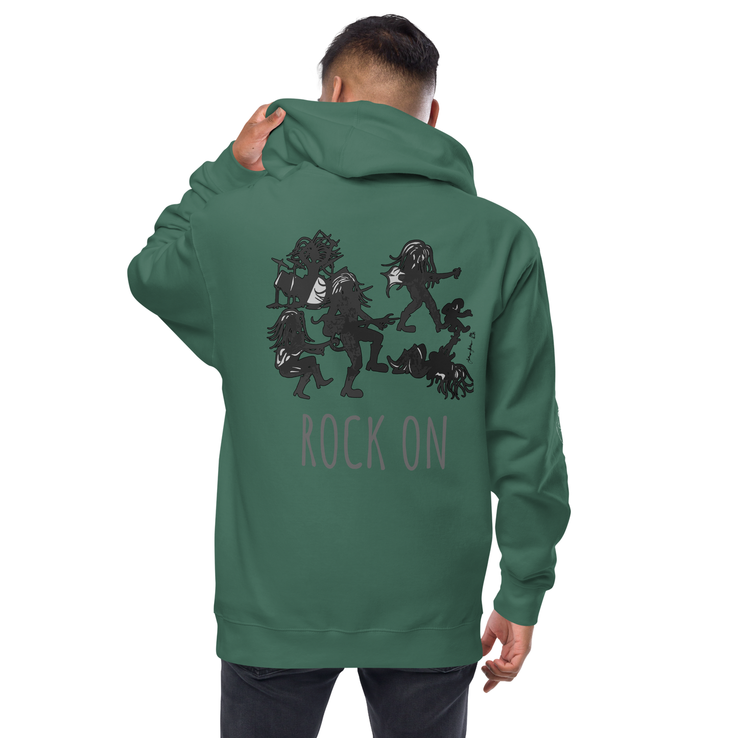 Rock On Unisex fleece zip up hoodie by Koolygear