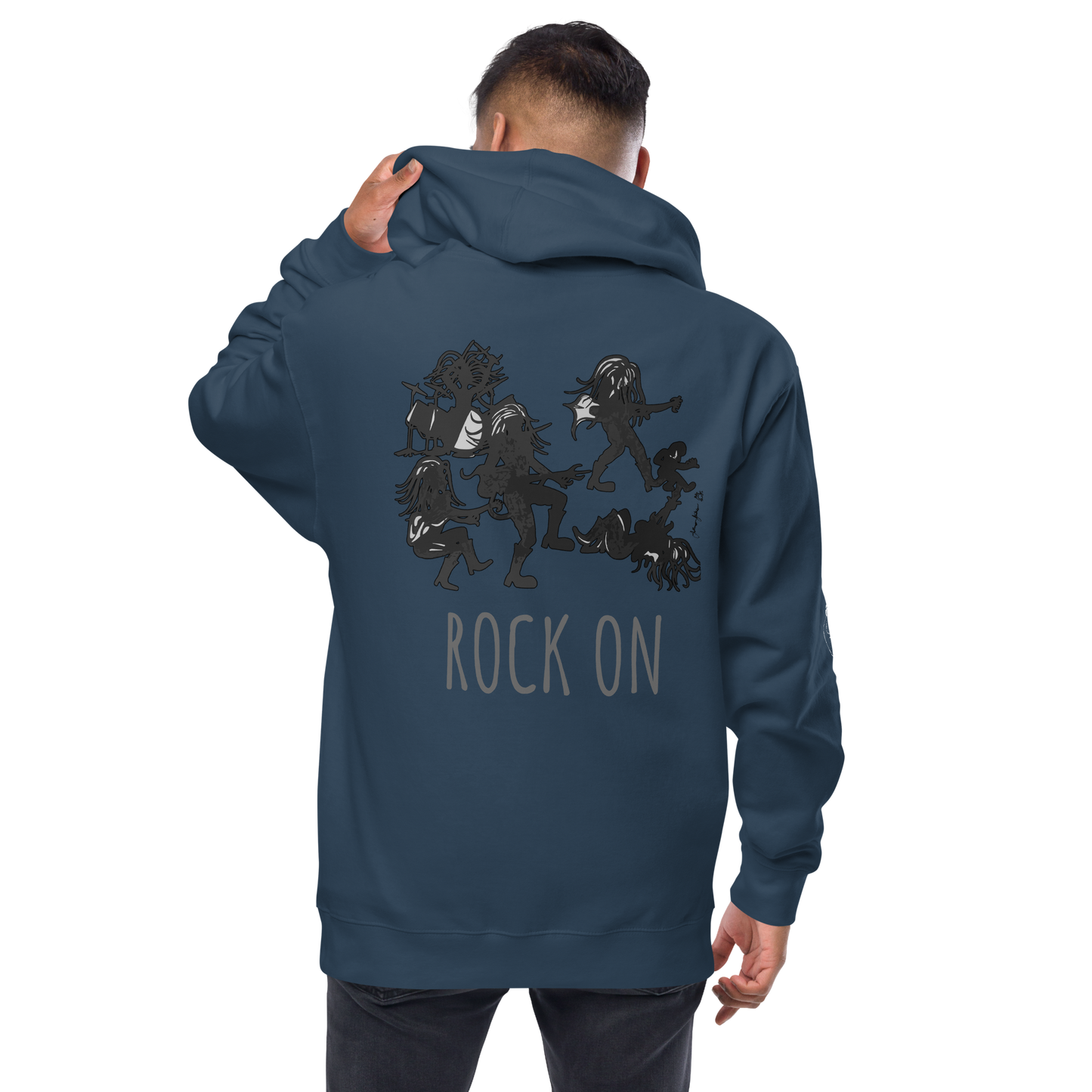 Rock On Unisex fleece zip up hoodie by Koolygear